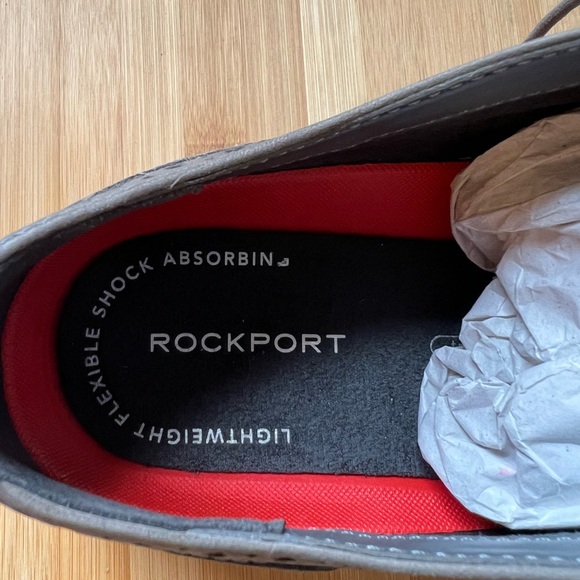 $125 - NWT Rockport Wingtip Oxford Shoes Mens 11M Grey - Picture 5 of 9